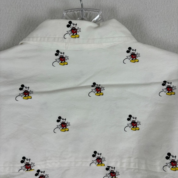 Disney Mickey Mouse White Button-Down Shirt Size L One Pocket - Picture 8 of 15